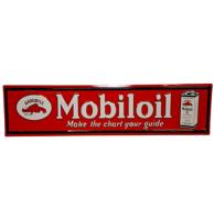 Mobiloil Gargoyle Stalen Bord met Relief - 79 x 19cm