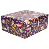 Sinterklaas inpakpapier - 5x - cadeaupapier - print paars - 2.5 x 0.7 meter - Luxe kwaliteit