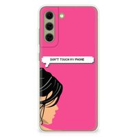 Samsung Galaxy S21FE Silicone-hoesje Woman Don't Touch My Phone - thumbnail