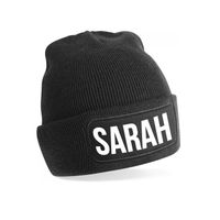 Sarah muts  unisex one size - Zwart One size  -