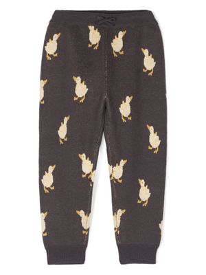 Konges Sløjd pantalon de jogging en maille à imprimé graphique - Gris