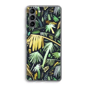 Tropical Palms Dark: Samsung Galaxy S21 Transparant Hoesje