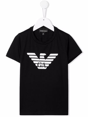 Emporio Armani Kids t-shirt à logo imprimé - Noir