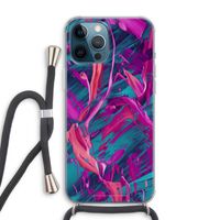 Pink Clouds: iPhone 12 Pro Max Transparant Hoesje met koord