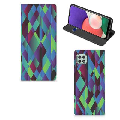Samsung Galaxy A22 5G Stand Case Abstract Green Blue