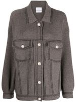 Barrie cotton-cashmere denim-effect jacket - Marron