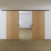 Xperta set 4m rail - Zwart - Plafond opbouw - Dubbele deur - Deurdikte 50-55mm - opbouw