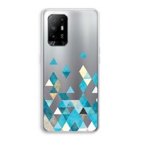 Gekleurde driehoekjes blauw: Oppo A94 5G Transparant Hoesje