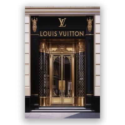 Glasschilderij - Louis Vuitton etalagedeur - 60 x 80 cm