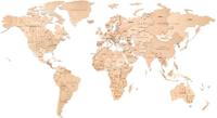 Eco Wood Art Houten Wandpuzzel Wereldkaart Untouched World Large 105 x 192 cm
