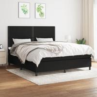 Boxspring met matras stof zwart 180x200 cm