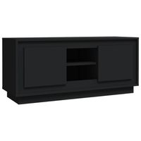 The Living Store Tv-meubel - zwart - 102 x 35 x 45 cm - trendy en praktisch