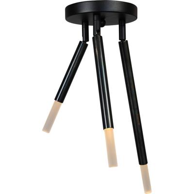 Masterlight Zwarte plafondlampFlute met 3 verstelbare armen - 5590-66-16-3-DW