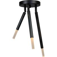 Masterlight Zwarte plafondlampFlute met 3 verstelbare armen - 5590-66-16-3-DW