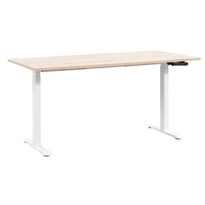 Bureau Homeworx zit/sta handmatig verstelbaar - eikenkleur/wit - 75/118x160x80 cm - Leen Bakker