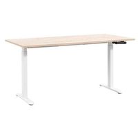 Bureau Homeworx zit/sta handmatig verstelbaar – eikenkleur/wit - 75/118x160x80 cm - Leen Bakker