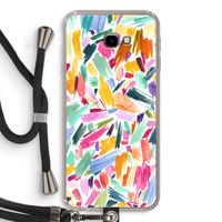 Watercolor Brushstrokes: Samsung Galaxy J4 Plus Transparant Hoesje met koord