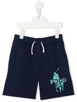 POLO RALPH LAUREN KIDS short à logo imprimé - Bleu