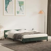Bedframe met hoofdeinde fluweel donkergroen 140x200 cm