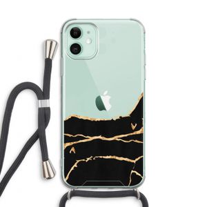 Gouden marmer: iPhone 11 Transparant Hoesje met koord