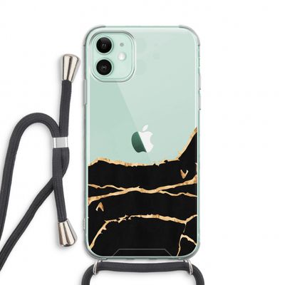 Gouden marmer: iPhone 11 Transparant Hoesje met koord