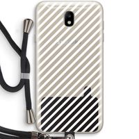 Strepen zwart-wit: Samsung Galaxy J7 (2017) Transparant Hoesje met koord