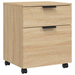 vidaXL Dossierkast verrijdbaar 45x38x54 cm bewerkt hout sonoma eiken