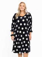Yoek Jurk met pofmouwen DAISY | Zwart | Maat 38/40