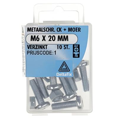 M.schroef moer ck m6 20mm 10st - Deltafix