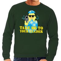 Fout paas sweater groen take me to your leader voor heren - thumbnail