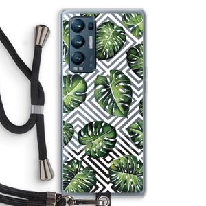 Geometrische jungle: Oppo Find X3 Neo Transparant Hoesje met koord