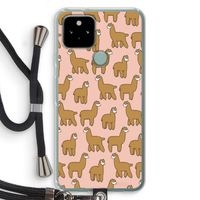 Alpacas: Pixel 5 Transparant Hoesje met koord