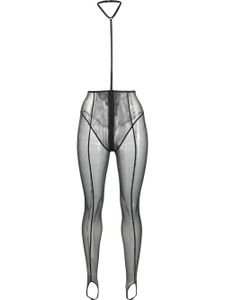 Maison Close legging à effet de transparence - Noir