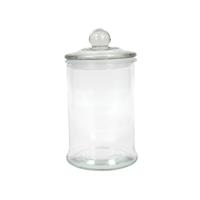 Voorraadpot glas met knop Ø10x18,5cm