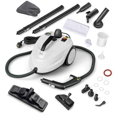 Draagbare Stoomreiniger 2000W Hogedruk-stoomreiniger met 15-delig Accessoire Veelzijdige Stoommop Wit
