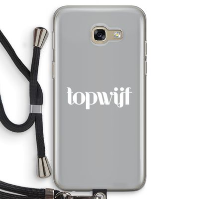 Topwijf Grijs Wit: Samsung Galaxy A5 (2017) Transparant Hoesje met koord