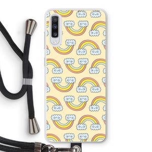 Regenboog: Samsung Galaxy A70 Transparant Hoesje met koord
