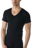 Mey Casual Cotton Regular Fit T-Shirt V-hals zwart, Effen