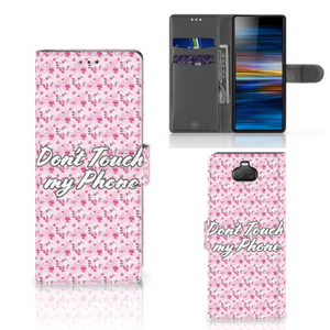 Sony Xperia 10 Portemonnee Hoesje Flowers Pink DTMP