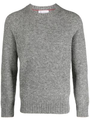 Brunello Cucinelli pull en laine à col rond - Gris