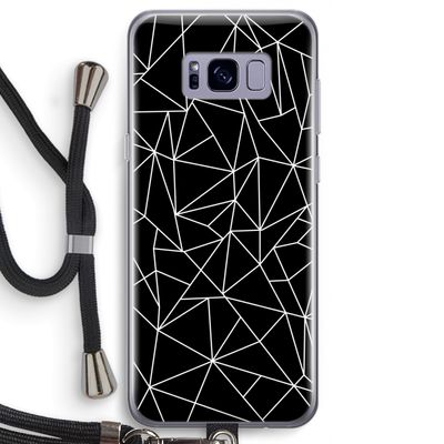 Geometrische lijnen wit: Samsung Galaxy S8 Transparant Hoesje met koord