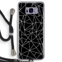 Geometrische lijnen wit: Samsung Galaxy S8 Transparant Hoesje met koord