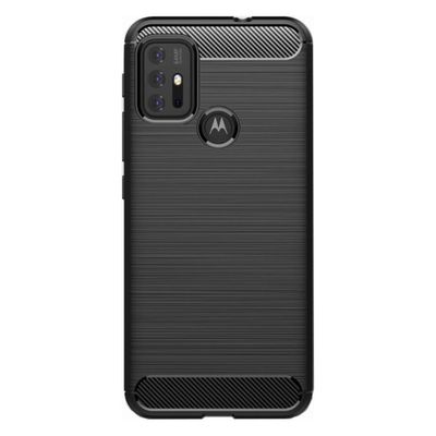 Shop4 - Motorola Moto G30 Hoesje - Zachte Back Case Brushed Carbon Zwart