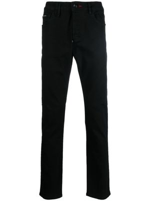 Philipp Plein jean slim à patch logo - Noir