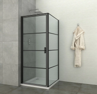 Allibert Loft-Game vaste zijwand mat zwart 90x200cm - thumbnail