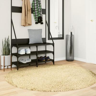 VidaXL Vloerkleed pamplona shaggy hoogpolig modern ø 160 cm goudkleur