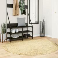 VidaXL Vloerkleed pamplona shaggy hoogpolig modern ø 160 cm goudkleur