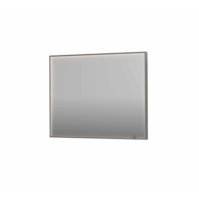Spiegel INK SP19 100x4x80 cm incl. direct LED-Verlichting Rondom en Spiegelverwarming Geborsteld RVS