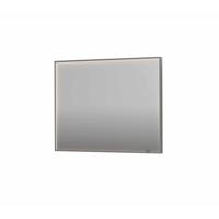 Spiegel INK SP19 100x4x80 cm incl. direct LED-Verlichting Rondom en Spiegelverwarming Geborsteld RVS
