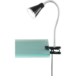 LED Klemlamp - Trion Arora - 3W - Warm Wit 3000K - Glans Zwart - Kunststof